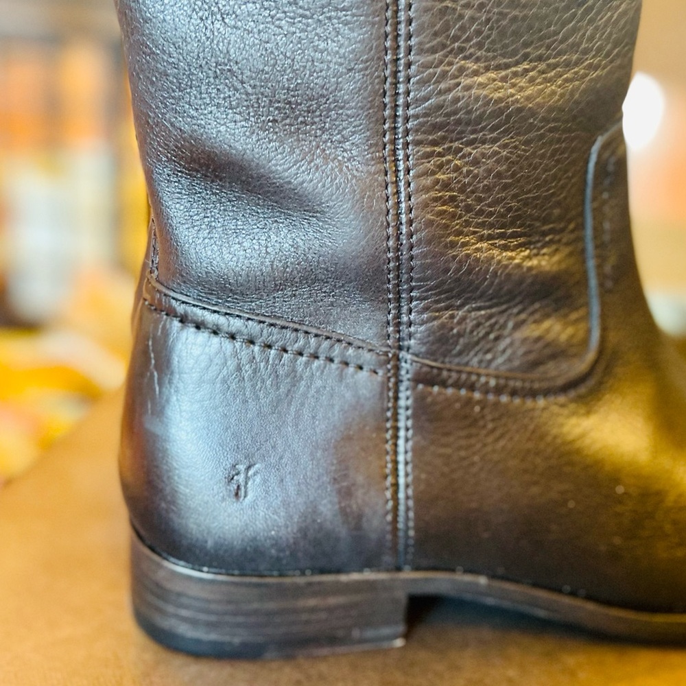 Frye NIB Cara Roper Tall Black Leather Riding Boot Size 6 With Box - Picture 6 of 16